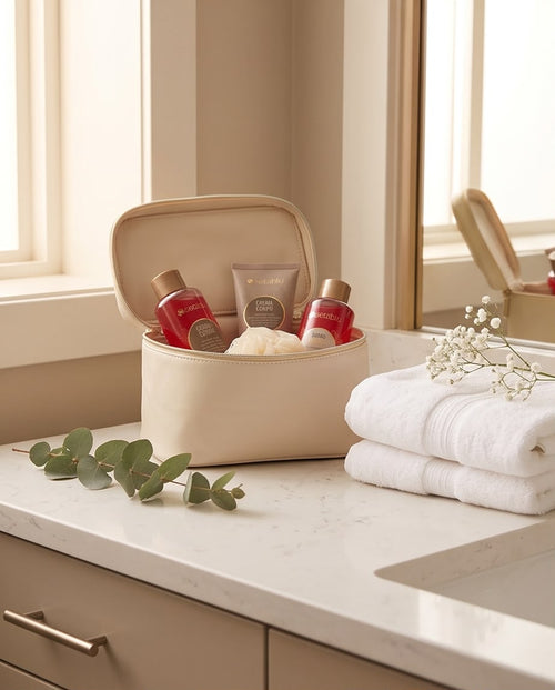 Beauty Case Set per il Corpo "Setablu" Cream & Gold
