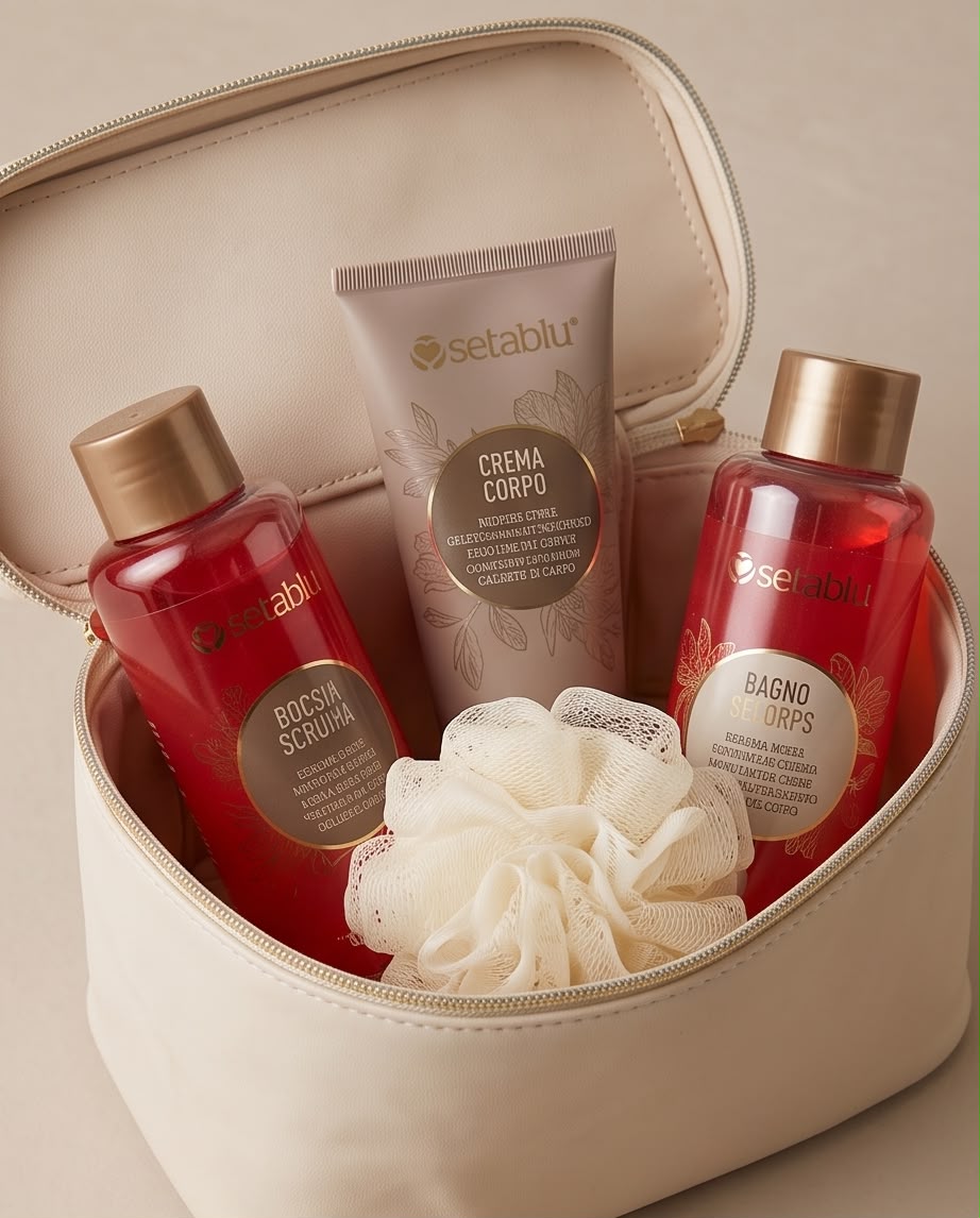 Beauty Case Set per il Corpo "Setablu" Cream & Gold